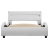 Estructura de cama con LED cuero sintético blanco 90x200