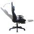 Silla de gaming con reposapiés cuero sintético negro y