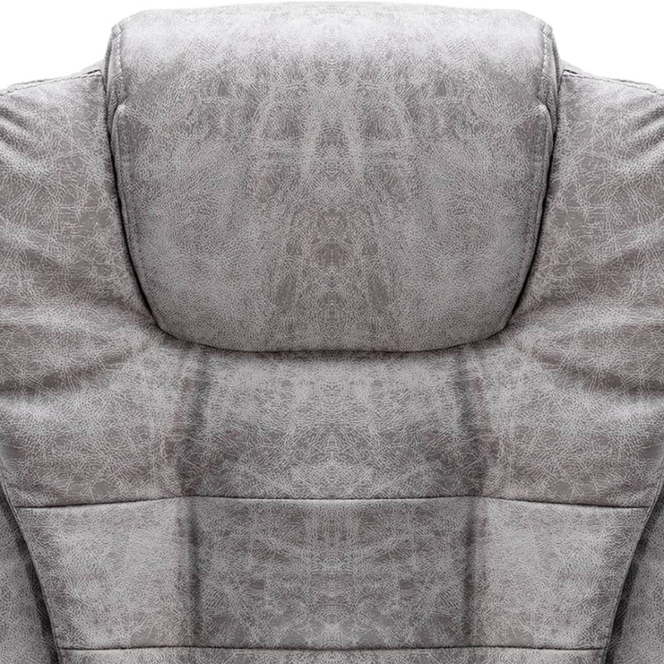 Silla de oficina de masaje piel de ante sintética gris