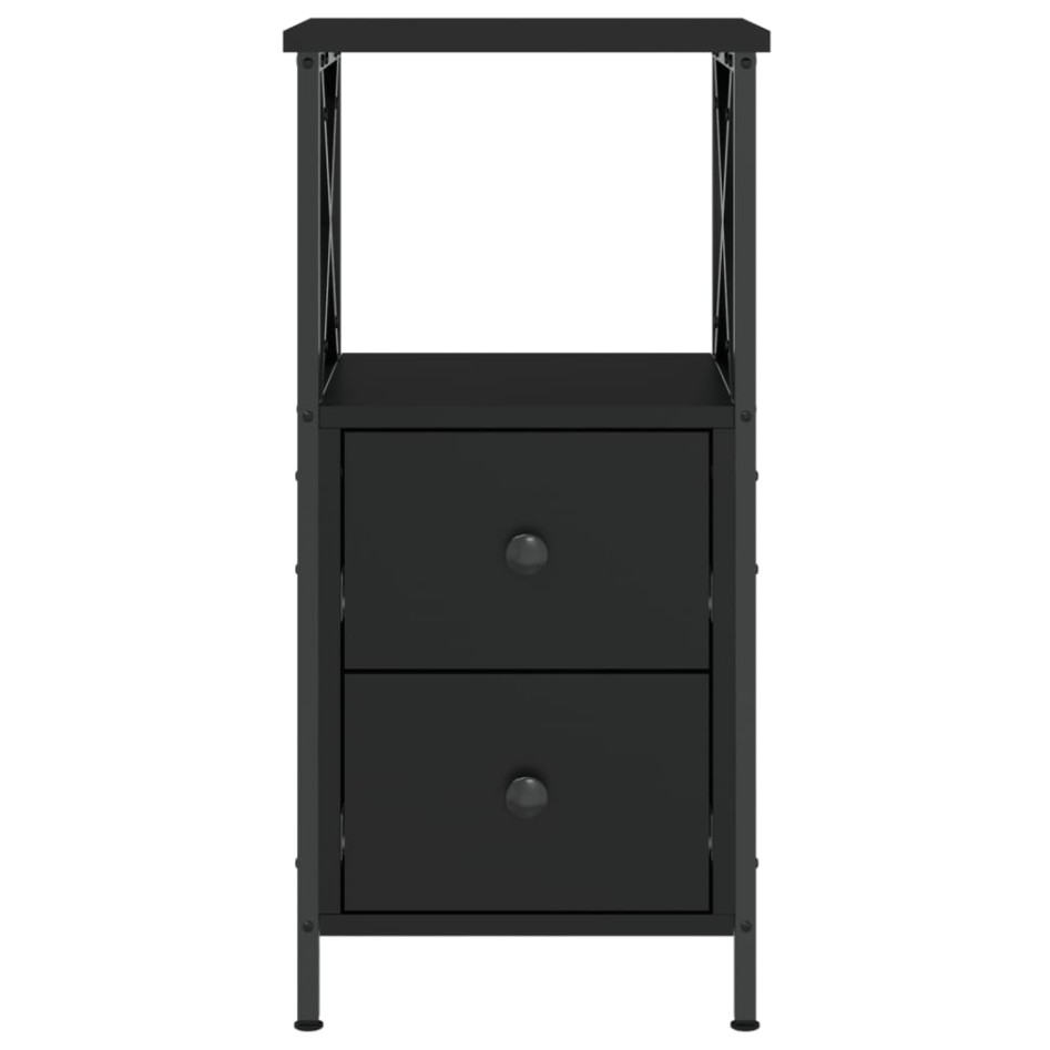 Mesitas de noche 2 uds madera de ingeniería negro 34x35,5x70