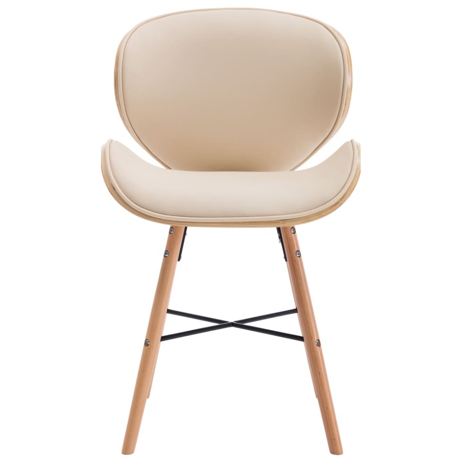 Sillas de comedor 2 uds cuero sintético y madera curvada