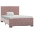 Estructura de cama de terciopelo rosa 100x200