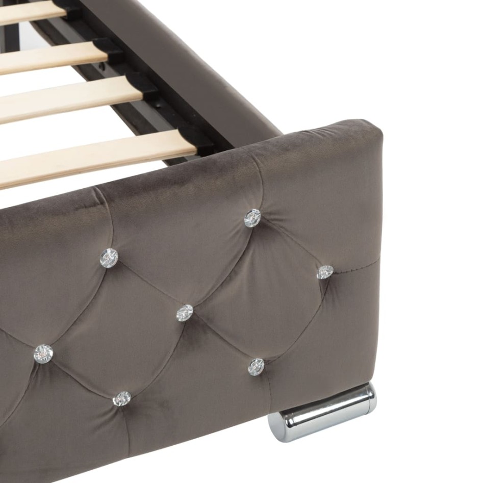 Estructura de cama de terciopelo gris 100x200