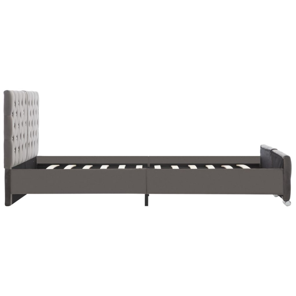 Estructura de cama de terciopelo gris 140x200