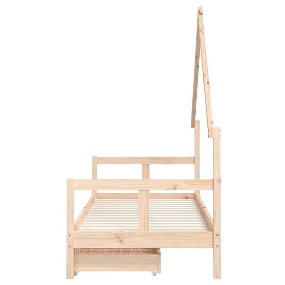 Estructura de cama para niños con cajones madera pino 80x200
