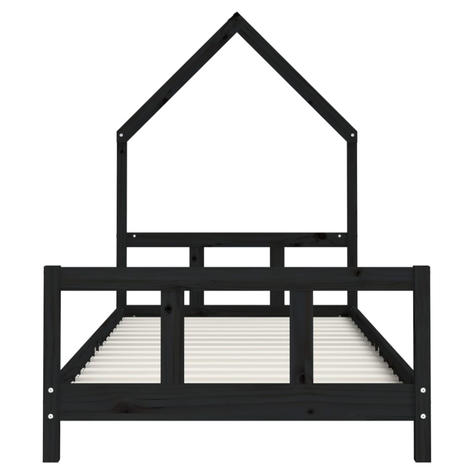 Estructura de cama para niños madera de pino negro 90x190