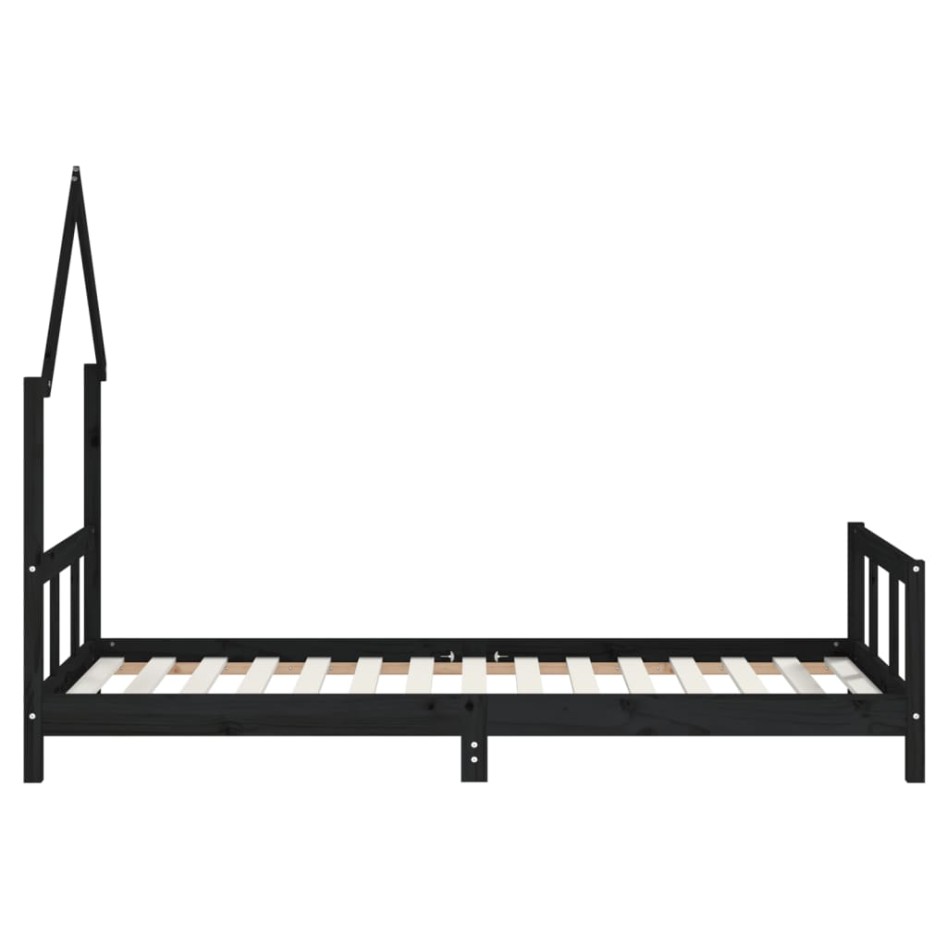Estructura de cama para niños madera de pino negro 90x190