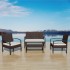 Muebles de jardín 4 piezas con cojines ratán sintético