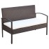 Muebles de jardín 4 piezas con cojines ratán sintético