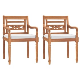 Sillas Batavia con cojines 2 unidades madera de teca
