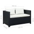 Set de muebles de jardín 3 pzas y cojines ratán sintético