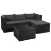 Set de muebles de jardín 3 pzas ratán sintético negro y gris