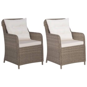 Sillones de jardín con cojines 2 uds ratán sintético