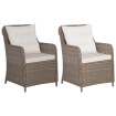 Sillones de jardín con cojines 2 uds ratán sintético marrón