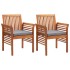 Sillas de comedor jardín 2 uds con cojines madera maciza