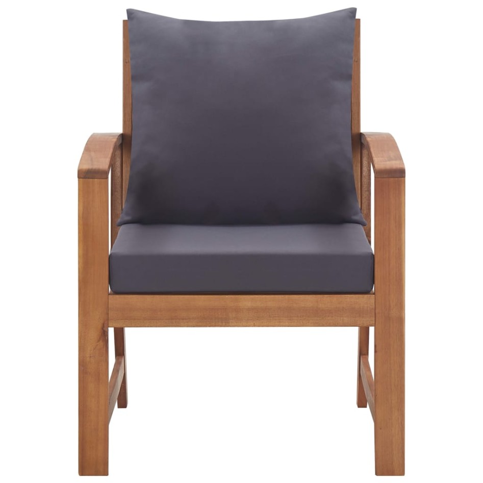 Muebles de jardín 4 piezas con cojines madera acacia