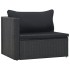 Set muebles de jardín 5 piezas y cojines ratán sintético