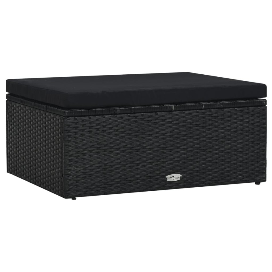 Set muebles de jardín 5 piezas y cojines ratán sintético