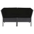 Set muebles de jardín 6 piezas y cojines ratán sintético