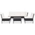 Set muebles de jardín 6 piezas y cojines ratán sintético