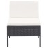 Set muebles de jardín 6 piezas y cojines ratán sintético