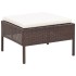 Set muebles de jardín 3 pzas y cojines ratán sintético