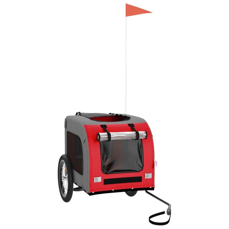 Remolque de bicicleta mascotas hierro tela Oxford rojo