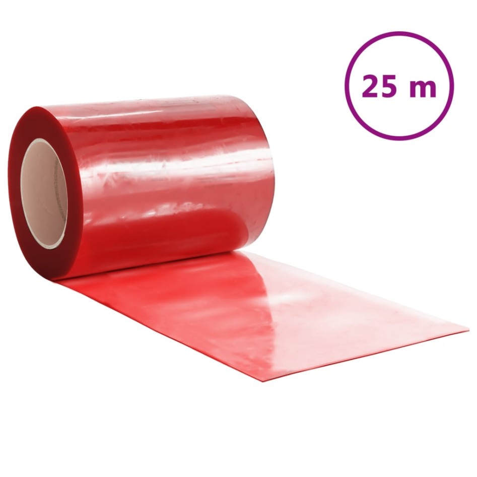 Tira de cortina para puertas PVC rojo 300x2,6 mm 25
