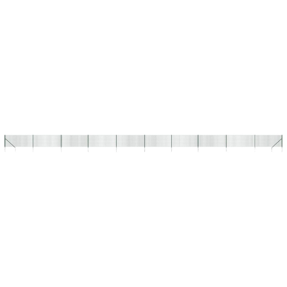 Cerca de alambre con pinchos de anclaje verde 1x25