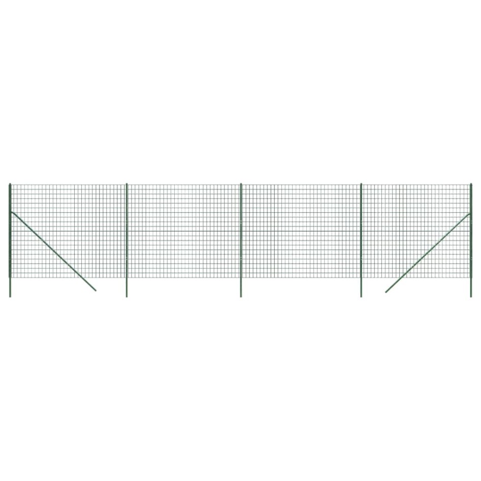 Cerca de alambre de acero galvanizado verde 2x10