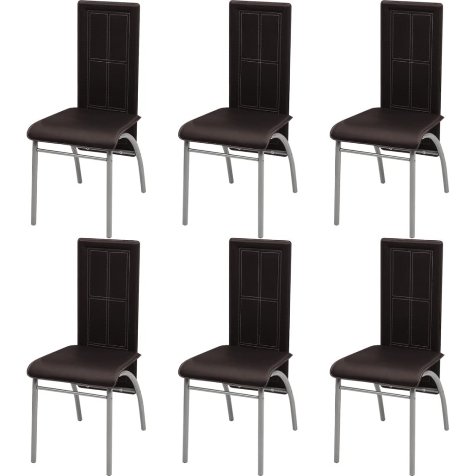 Conjunto de Comedor Elegante y Cómodo de Siete Piezas Color