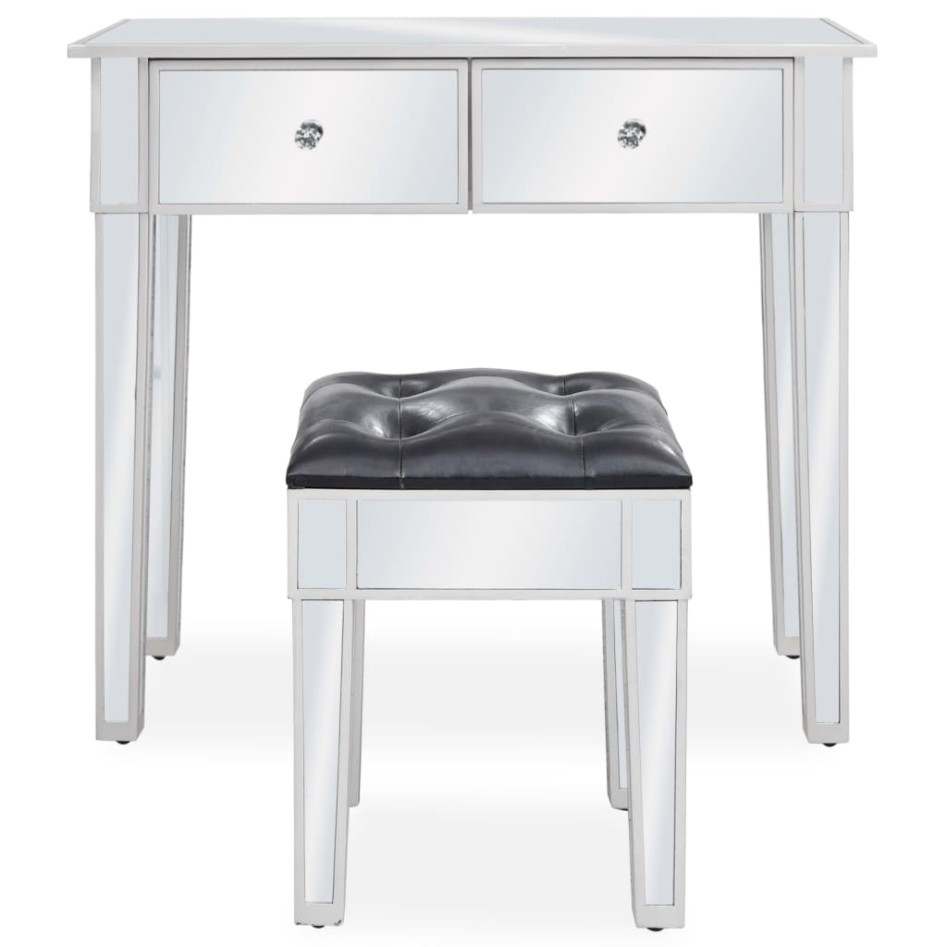 Tocador espejado con taburete de MDF y