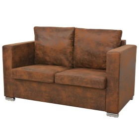 vidaXl Sofa de 2 plazas 137x73x82 cm piel de ante