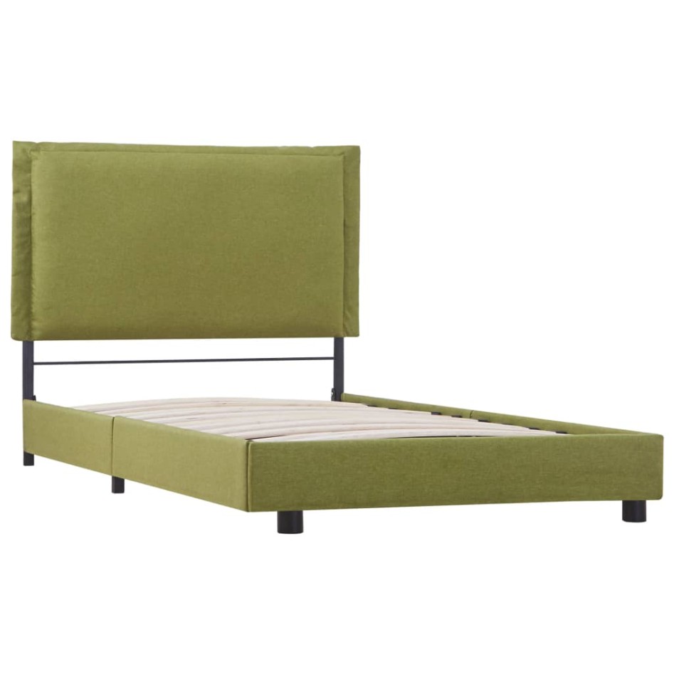 Estructura de cama de tela verde 90x200