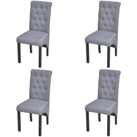 Sillas de comedor 4 unidades tela gris
