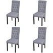 Sillas de comedor 4 unidades tela gris claro