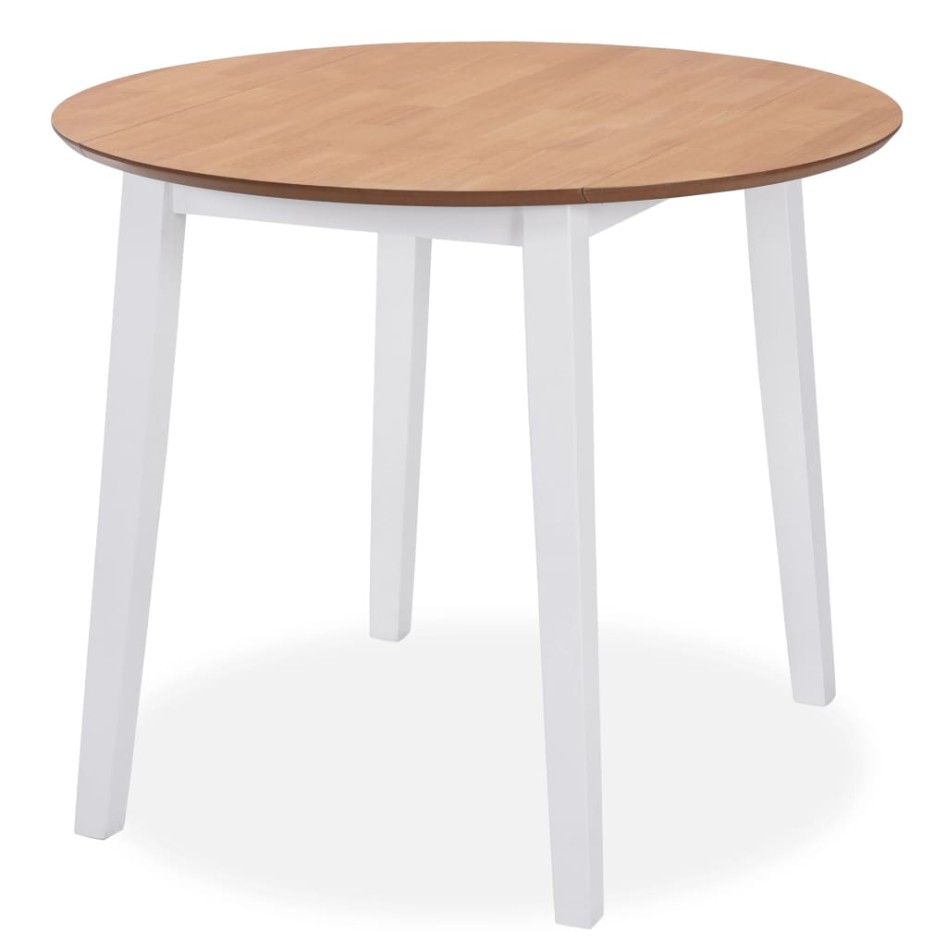 Juego de comedor de MDF y madera de caucho 5 piezas