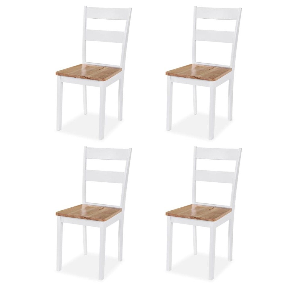 Juego de comedor de MDF y madera de caucho 5 piezas