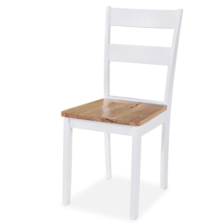 Juego de comedor de MDF y madera de caucho 5 piezas