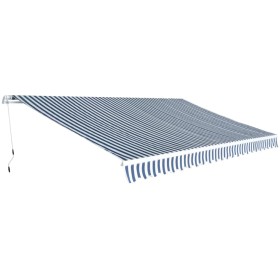Toldo plegable de operación manual 500 cm azul y