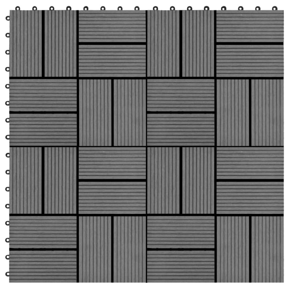 Baldosas de porche de WPC 30x30 cm 2 m² gris 22
