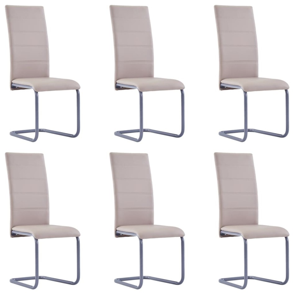 Sillas voladizas de comedor 6 uds cuero sintético