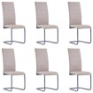 Sillas voladizas de comedor 6 uds cuero sintético capuchino