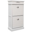 Mueble zapatero de madera de Paulownia blanco 50x28x98 cm