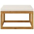 Muebles de jardín 3 pzas cojines crema madera maciza de