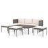 Set de muebles de jardín 6 pzas y cojines ratán sintético