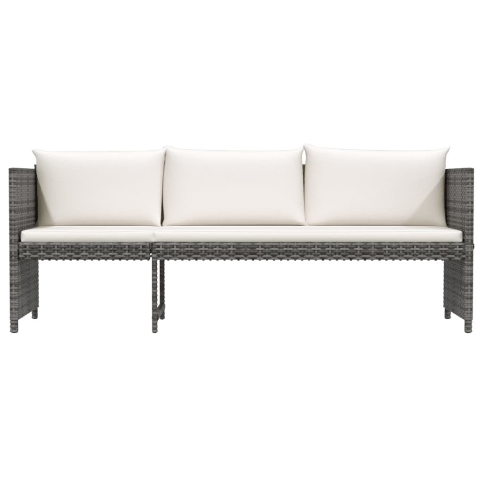 Set de muebles de jardín 6 pzas y cojines ratán sintético