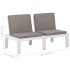 Set de muebles de jardín 2 piezas con cojines plástico