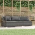 Set de muebles de jardín 4 pzas y cojines ratán sintético