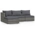 Set de muebles de jardín 4 pzas y cojines ratán sintético